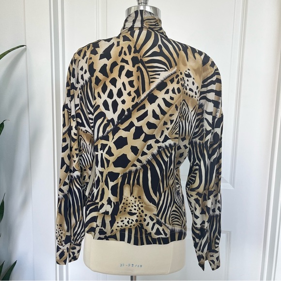 Vintage 1980’s Escada Silk Animal Print Blouse - Picture 6 of 12